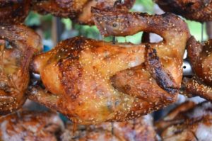 Chicken roasting on Rotisserie